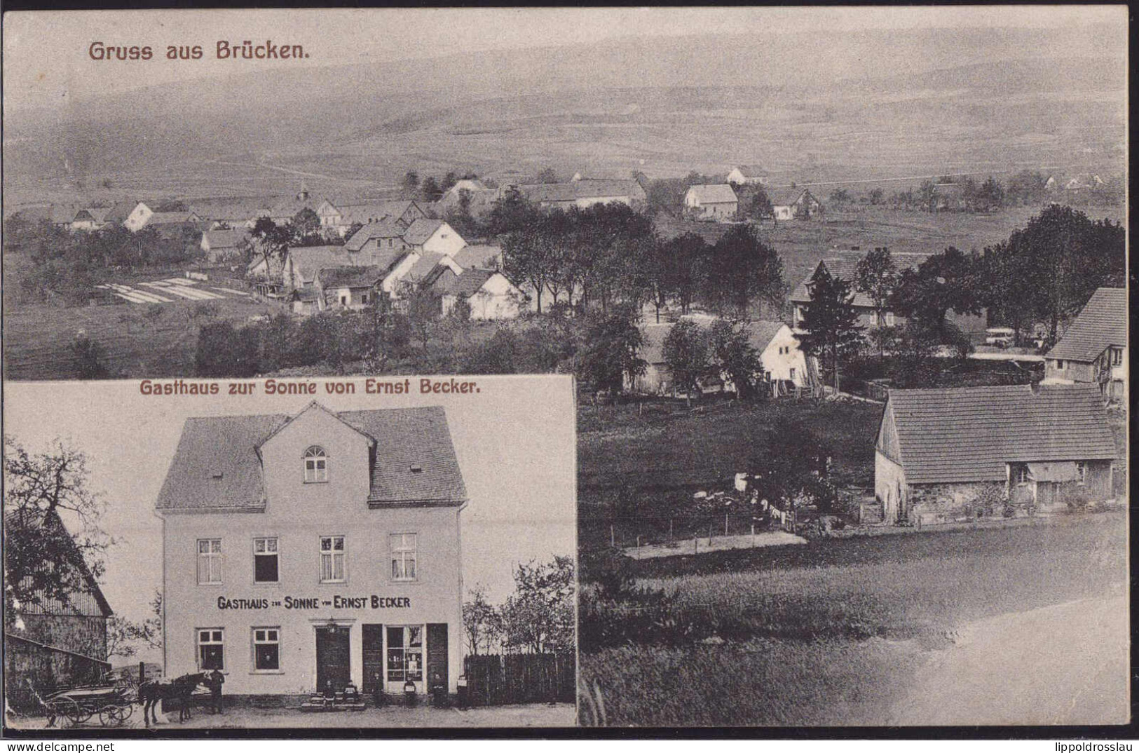 Gest. W-6589 Brücken Gasthaus Zur Sonne 1909 - Idar Oberstein