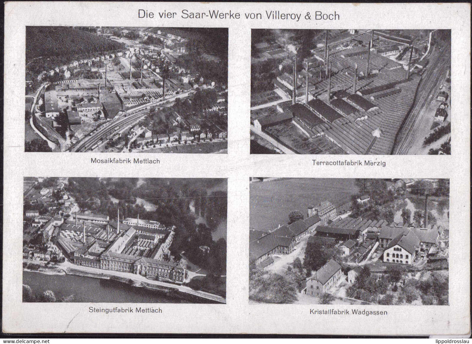 Gest. W-6642 Mettlach Die Firmen Von Villeroy & Boch, Propaganda Für Anschluß An Deutschland 1935 - Kreis Merzig-Wadern