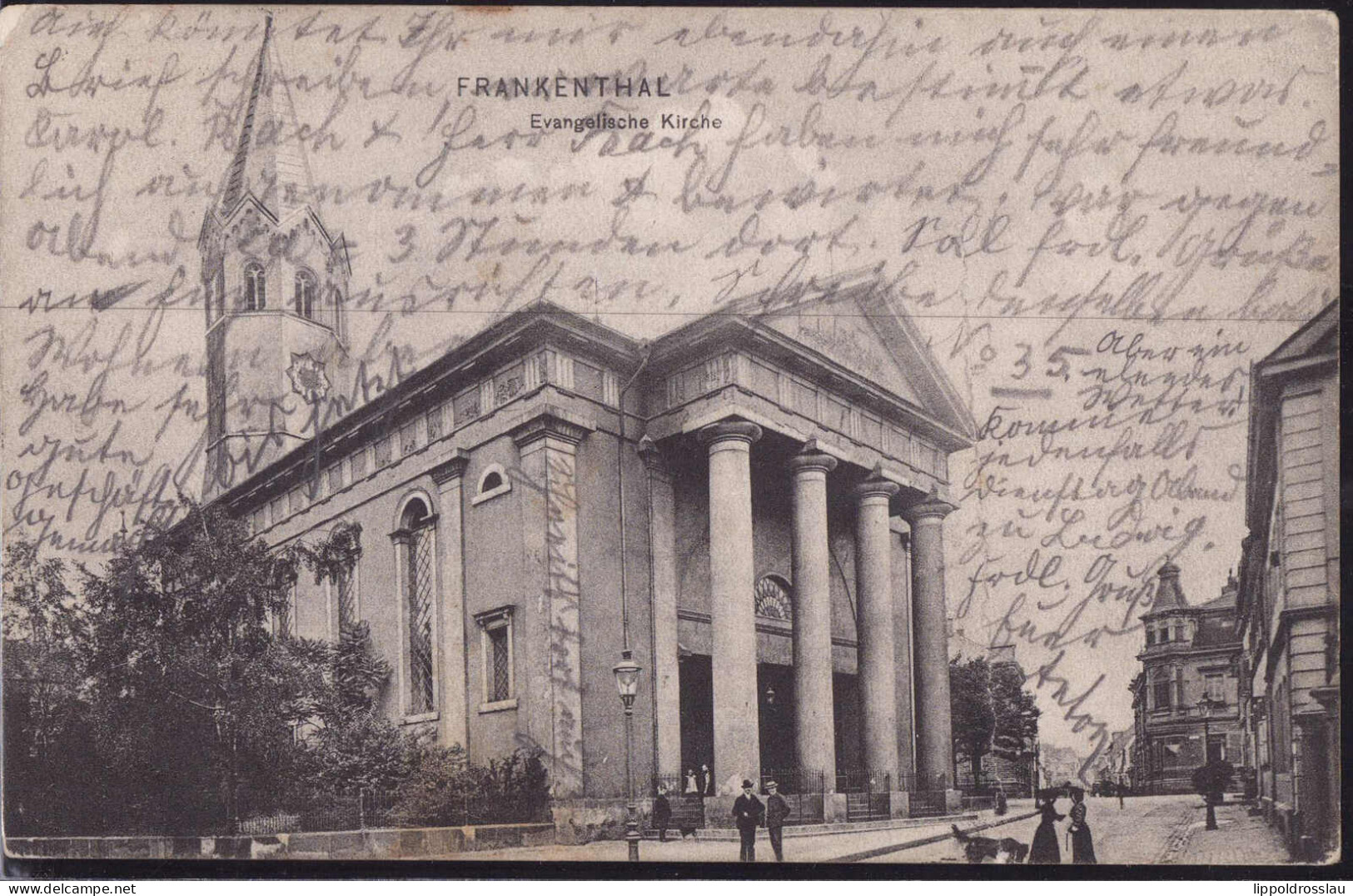 Gest. W-67100 Frankenthal Evangelische Kirche 1908 - Frankenthal