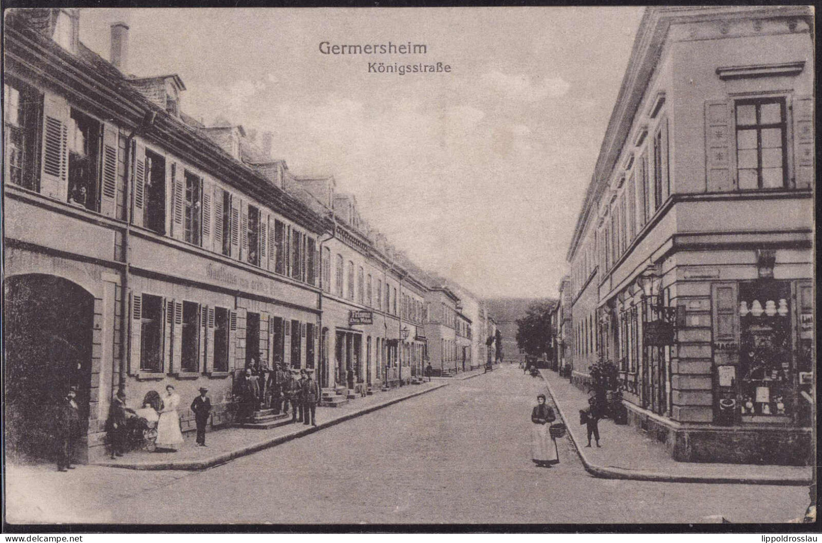 Gest. W-6728 Germersheim Königsstraße, Feldpost 1917 - Speyer