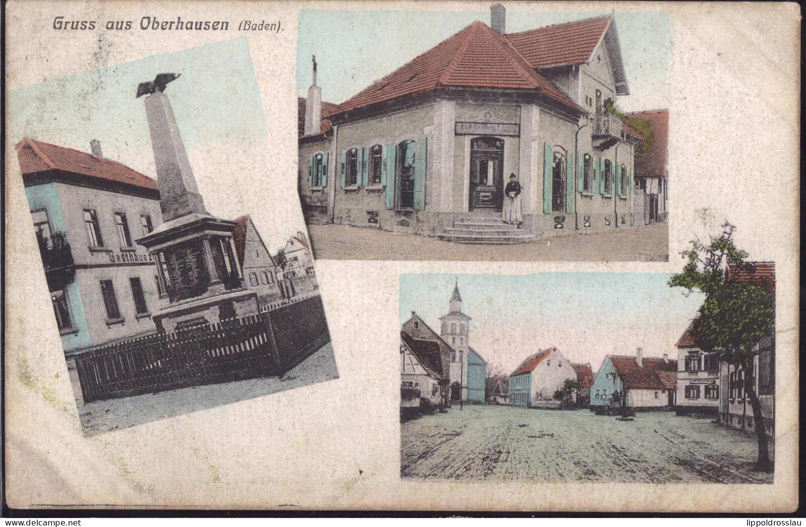 Gest. W-6839 Oberhausen Gasthaus Warenhandlung 1912 - Schwetzingen