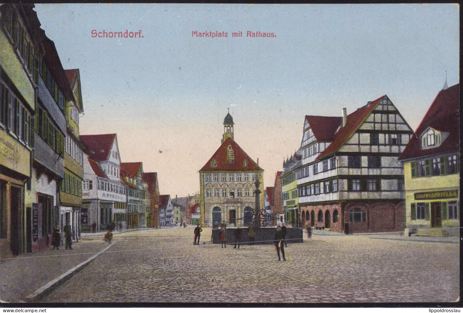 Gest. W-7060 Schorndorf Markt Rathaus 1929 - Waiblingen