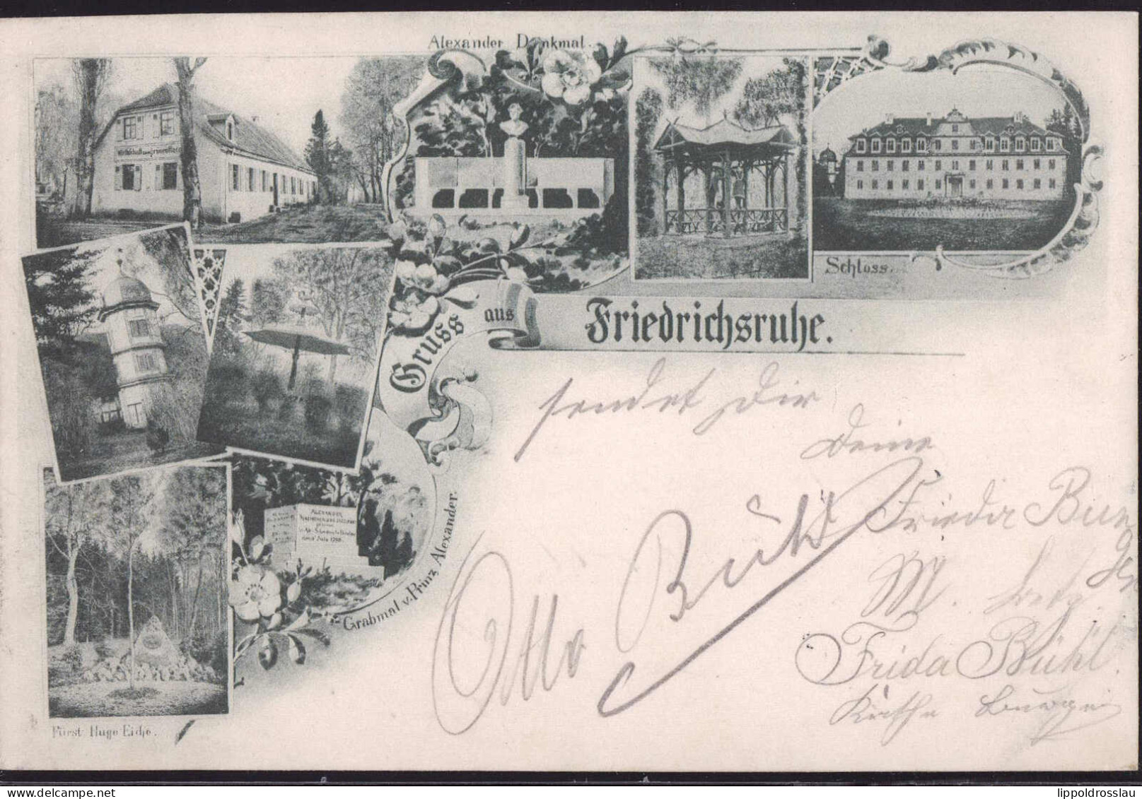 Gest. W-7111 Friedrichsruhe Gasthaus Zum Grünenthale Schloß 1899 - Oehringen