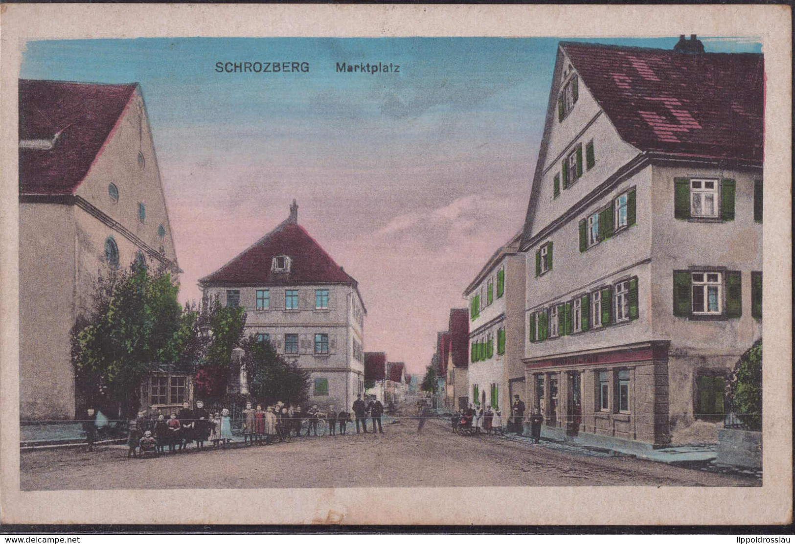 Gest. W-7187 Schrozberg Markt 1926, Randkerbe 2mm - Crailsheim