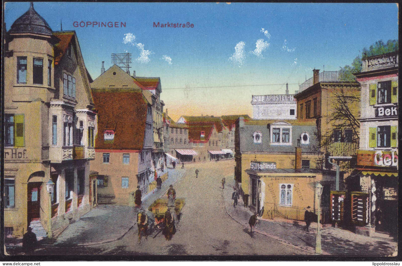 Gest. W-7320 Göppingen Marktstraße 1911, Briefmarke Entfernt - Goeppingen