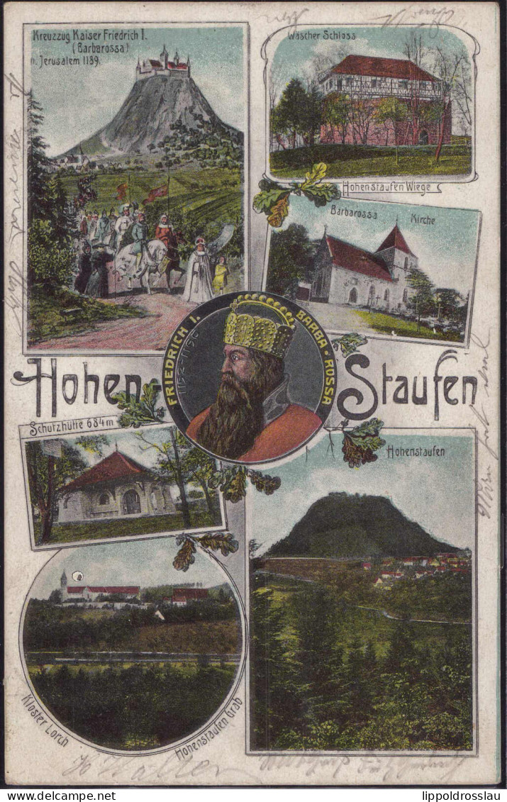 Gest. W-7320 Hohenstaufen Schloß Schutzhütte 1908 - Goeppingen