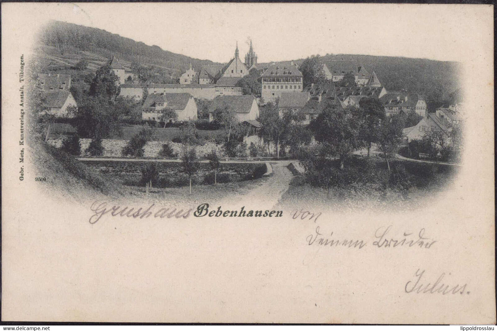 Gest. W-7400 Bebenhausen Blick Zum Ort 1898 - Tuebingen