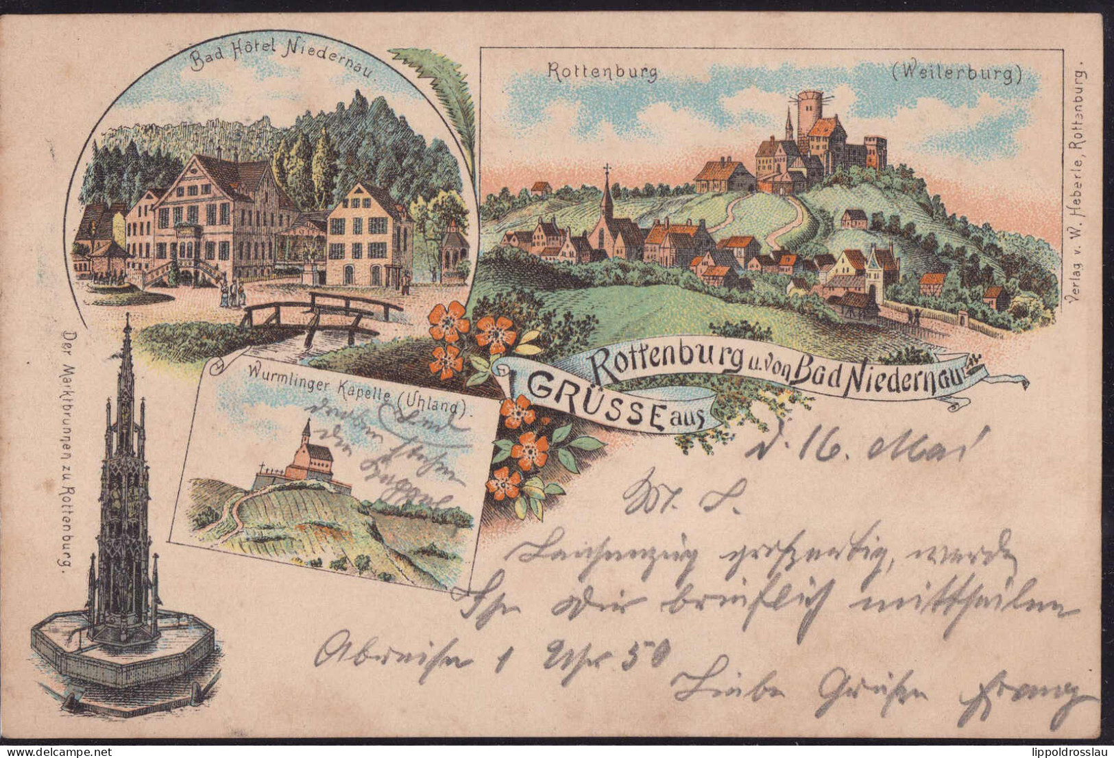 Gest. W-7407 Rottenburg Bad Niedernau Bad Hotel 1898 - Tuebingen