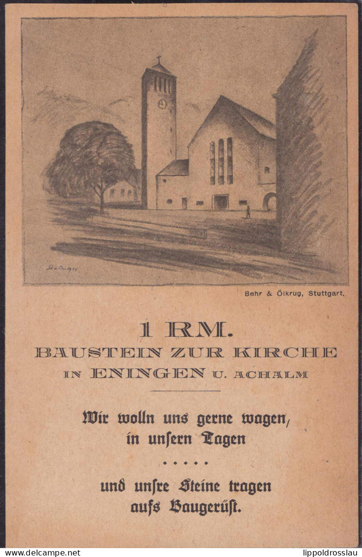 * W-7412 Eningen Bausteinkarte Kirchenbau - Reutlingen