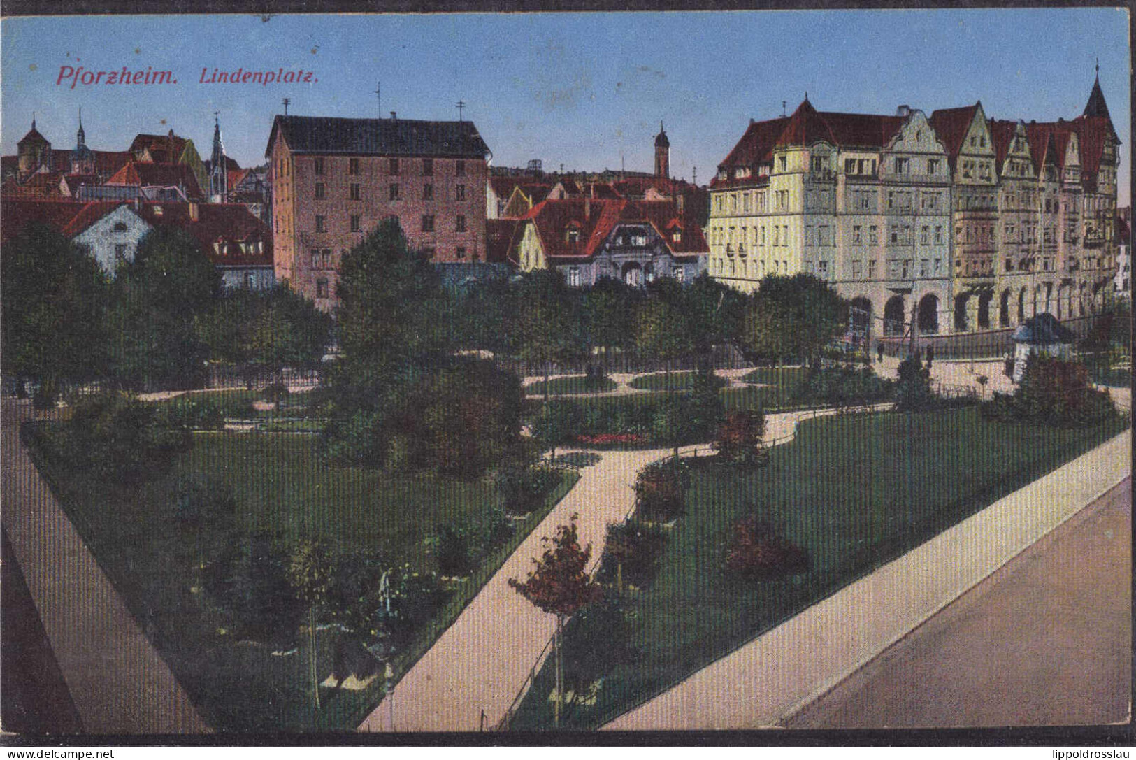 Gest. W-7530 Pforzheim Lindenplatz, Feldpost 1917 - Pforzheim