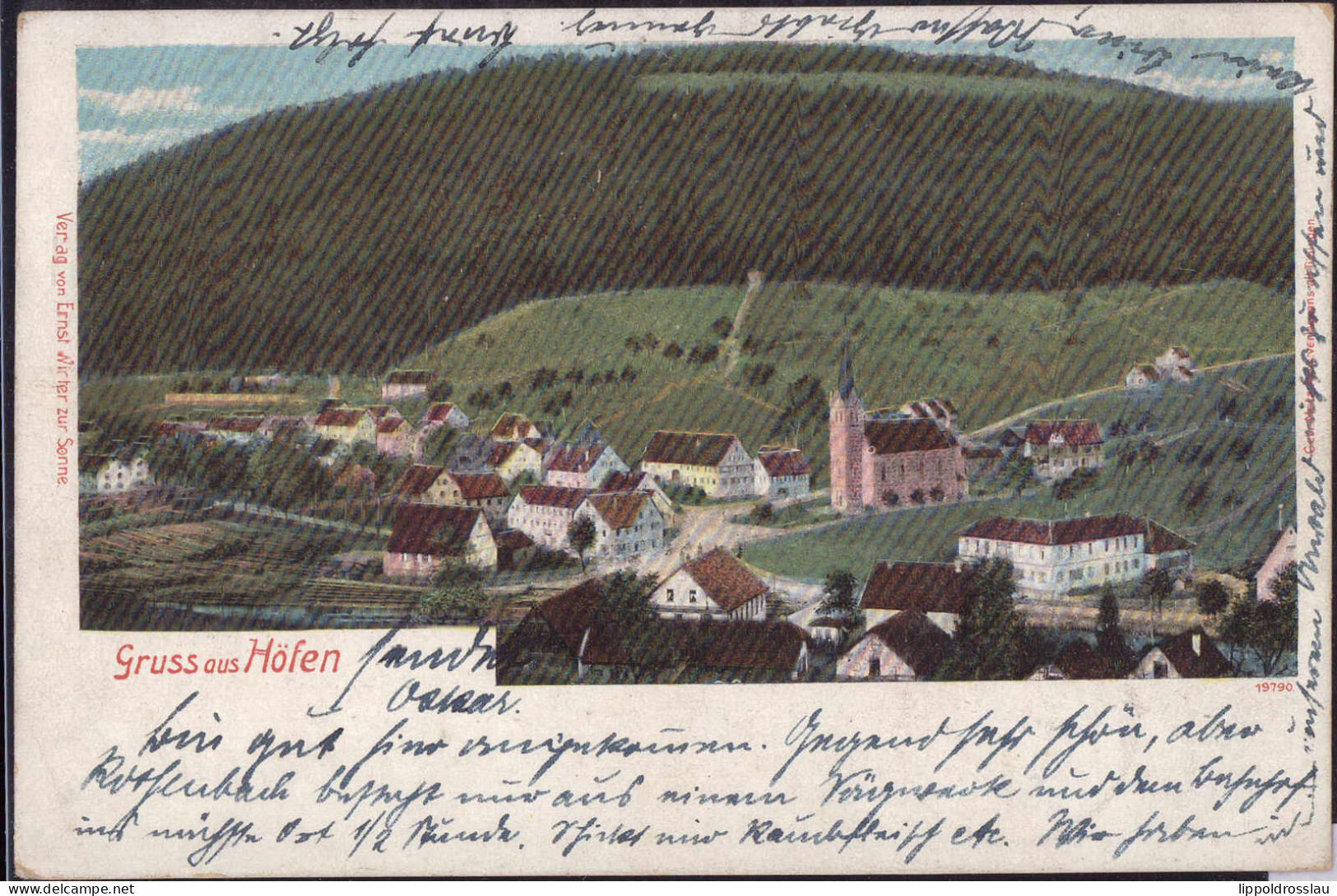 Gest. W-7545 Höfen Blick Zum Ort 1904 - Pforzheim