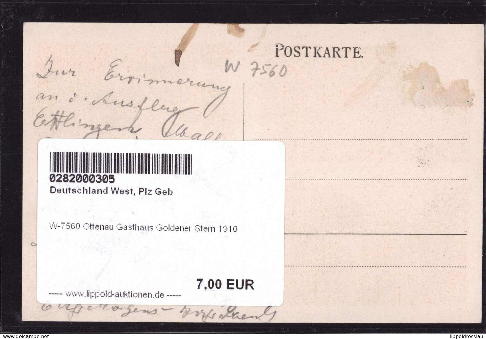 * W-7560 Ottenau Gasthaus Goldener Stern 1910 - Gaggenau