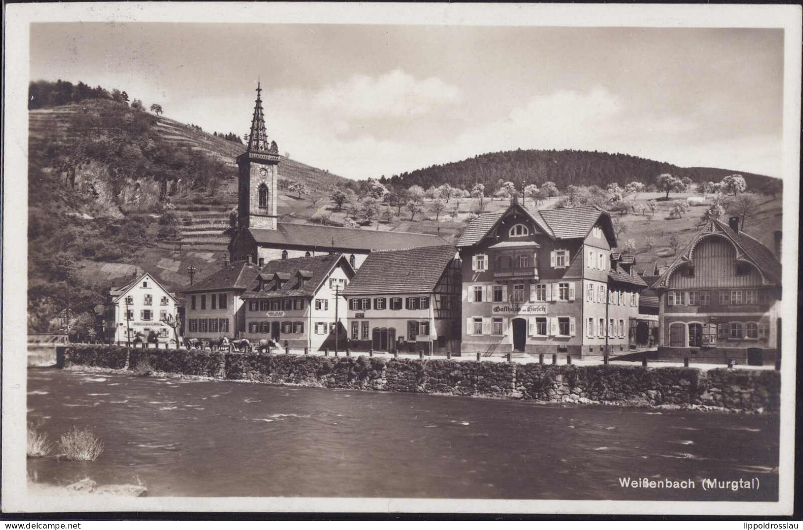 Gest. W-7566 Weißenbach Gasthaus Zum Hirsch 1928 - Gaggenau