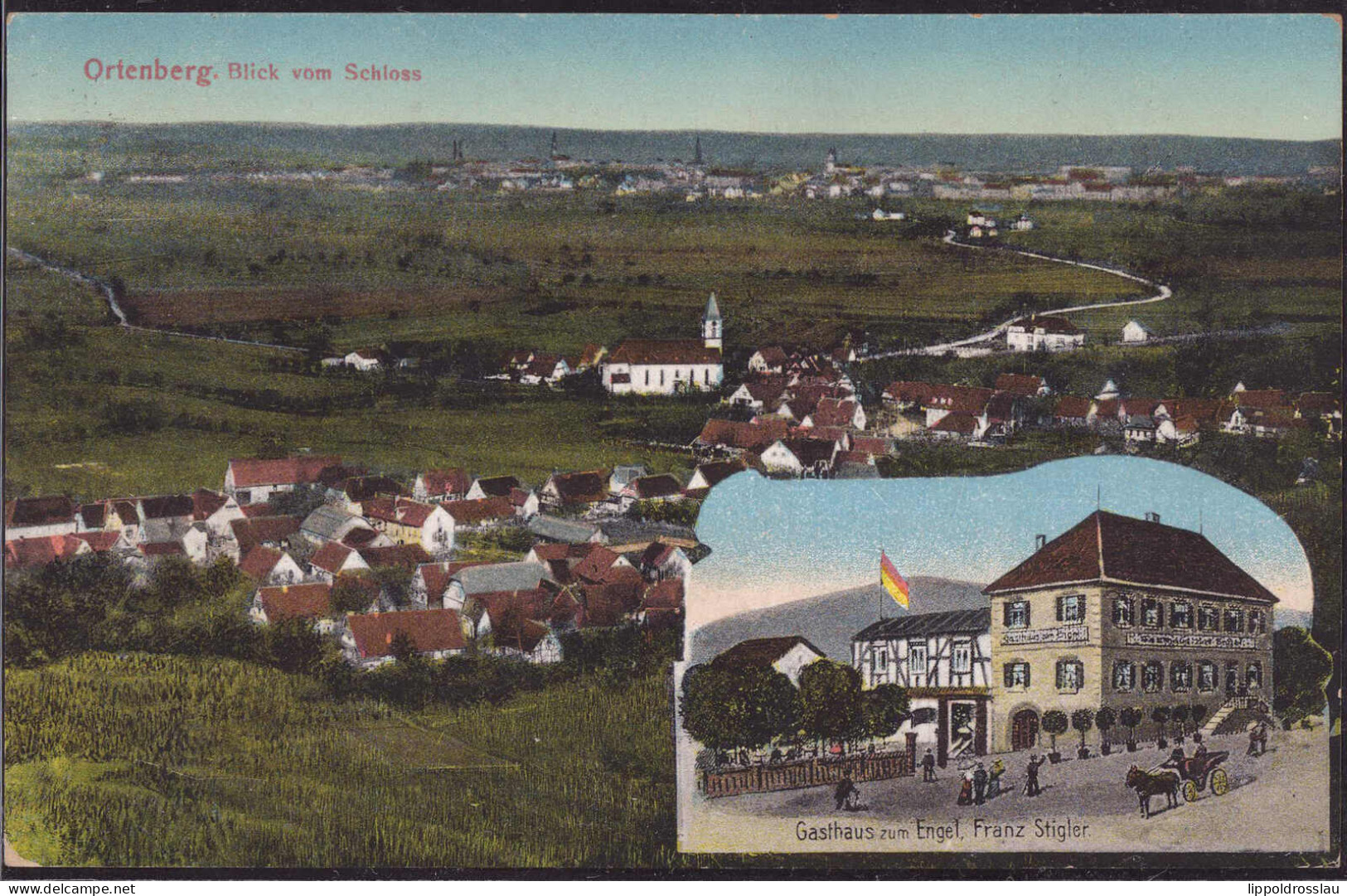 Gest. W-7601 Ortenberg Gasthaus Zum Engel 1913 - Offenburg