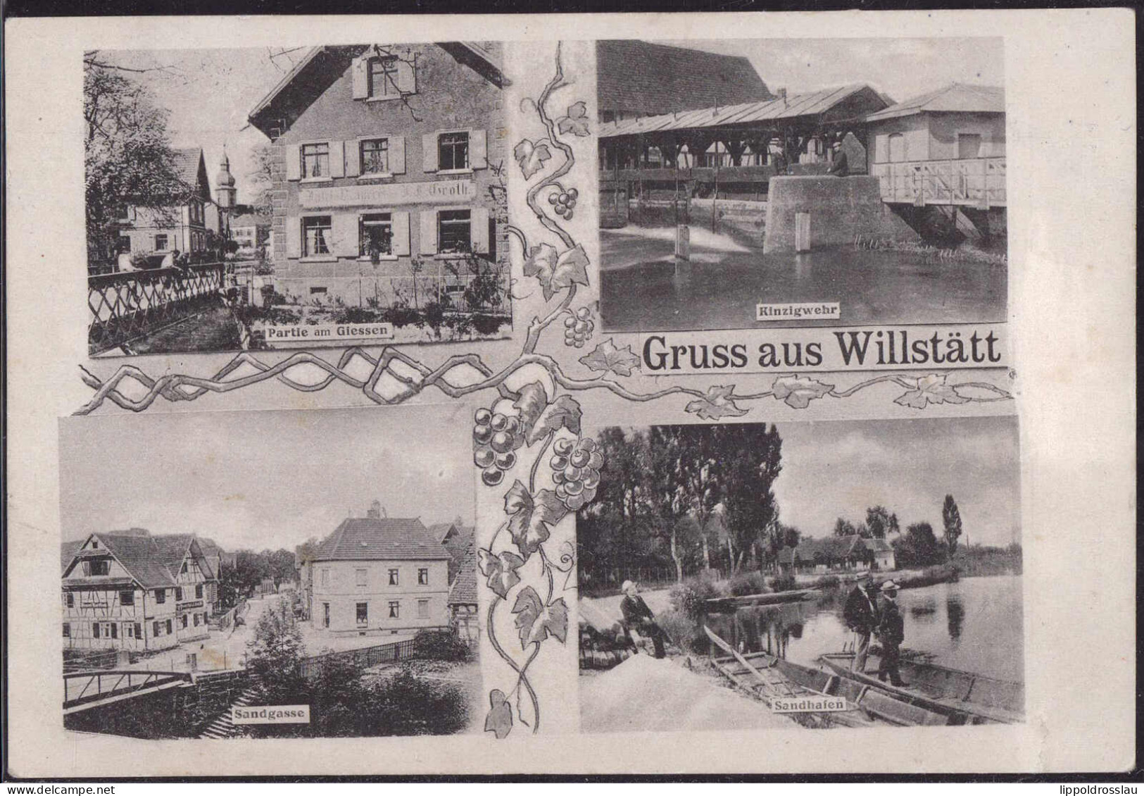 Gest. W-7608 Willstätt Gasthaus Am Giessen Kinzigwehr Sandgass, Feldpost 1916 - Offenburg