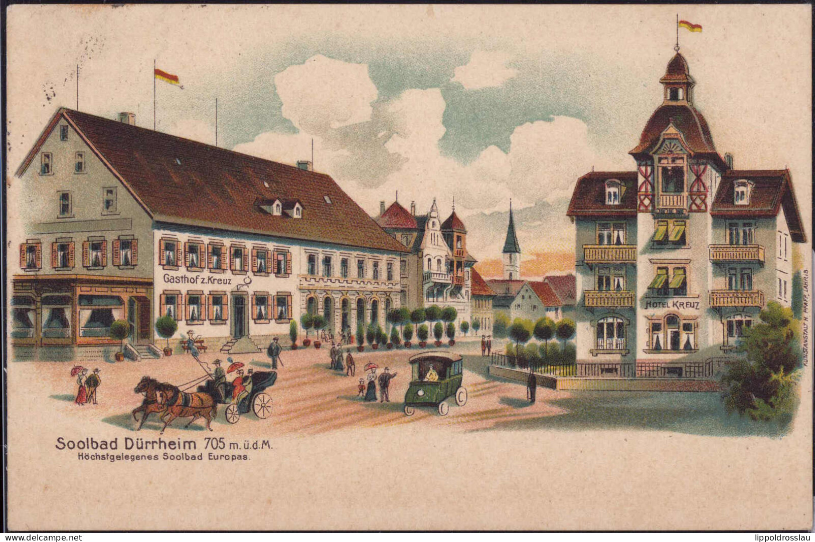 Gest. W-7737 Bad Dürrheim Gasthaus Zum Kreuz 1924 - Villingen - Schwenningen