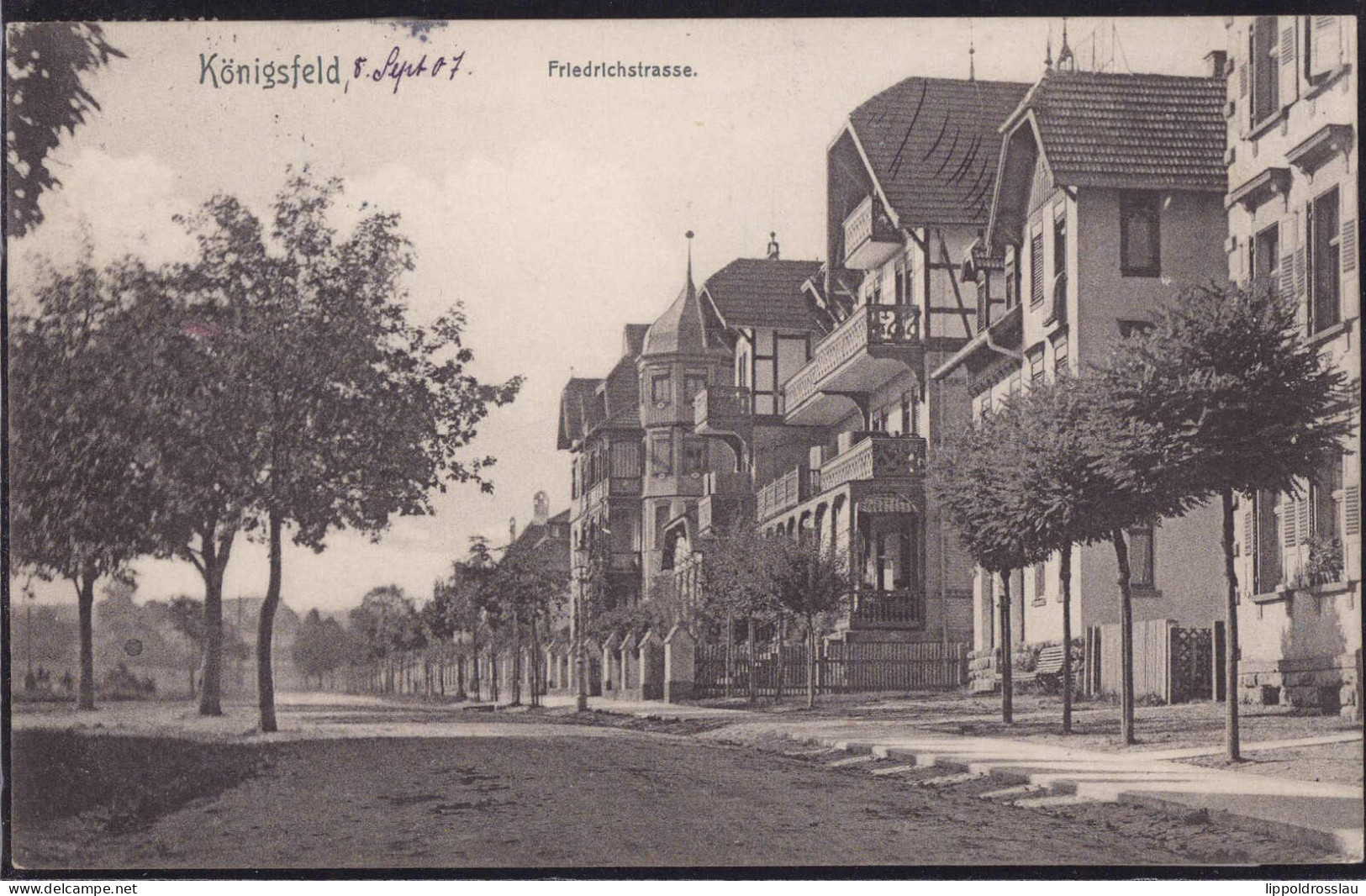 Gest. W-7744 Königsfeld Friedrichstraße 1907 - Triberg