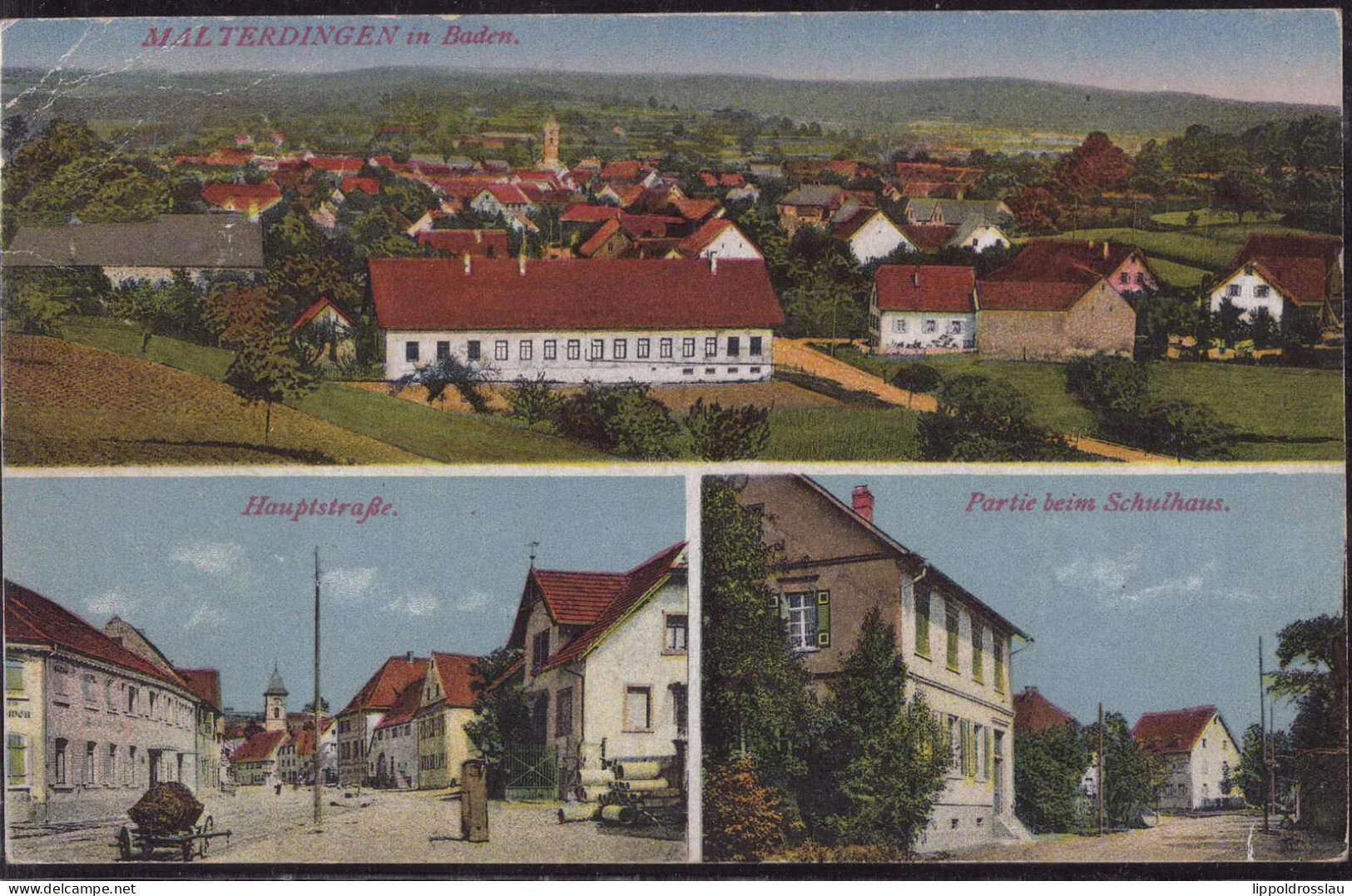 Gest. W-7831 Malterdingen Hauptstraße Schule 1921 - Emmendingen