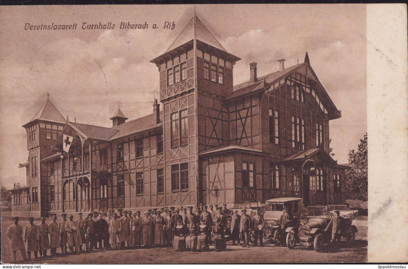 Gest. W-7950 Biberach Turnhalle Vereinslazarett 1917 - Biberach