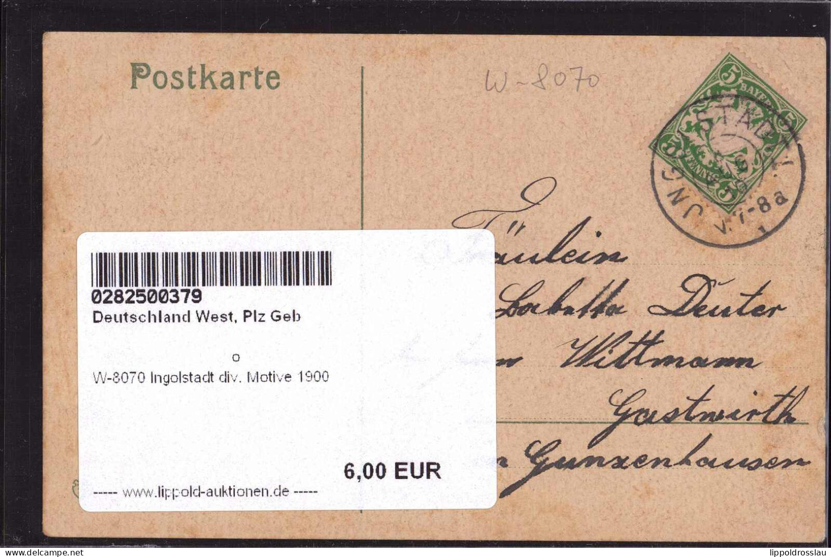 Gest. W-8070 Ingolstadt Div. Motive 1900 - Ingolstadt