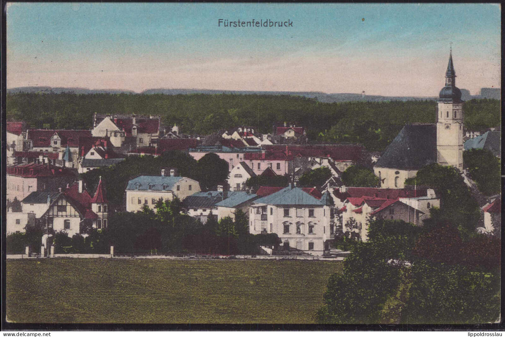 Gest. W-8080 Fürstenfeldbruck Blick Zum Ort 1920 - Fürstenfeldbruck