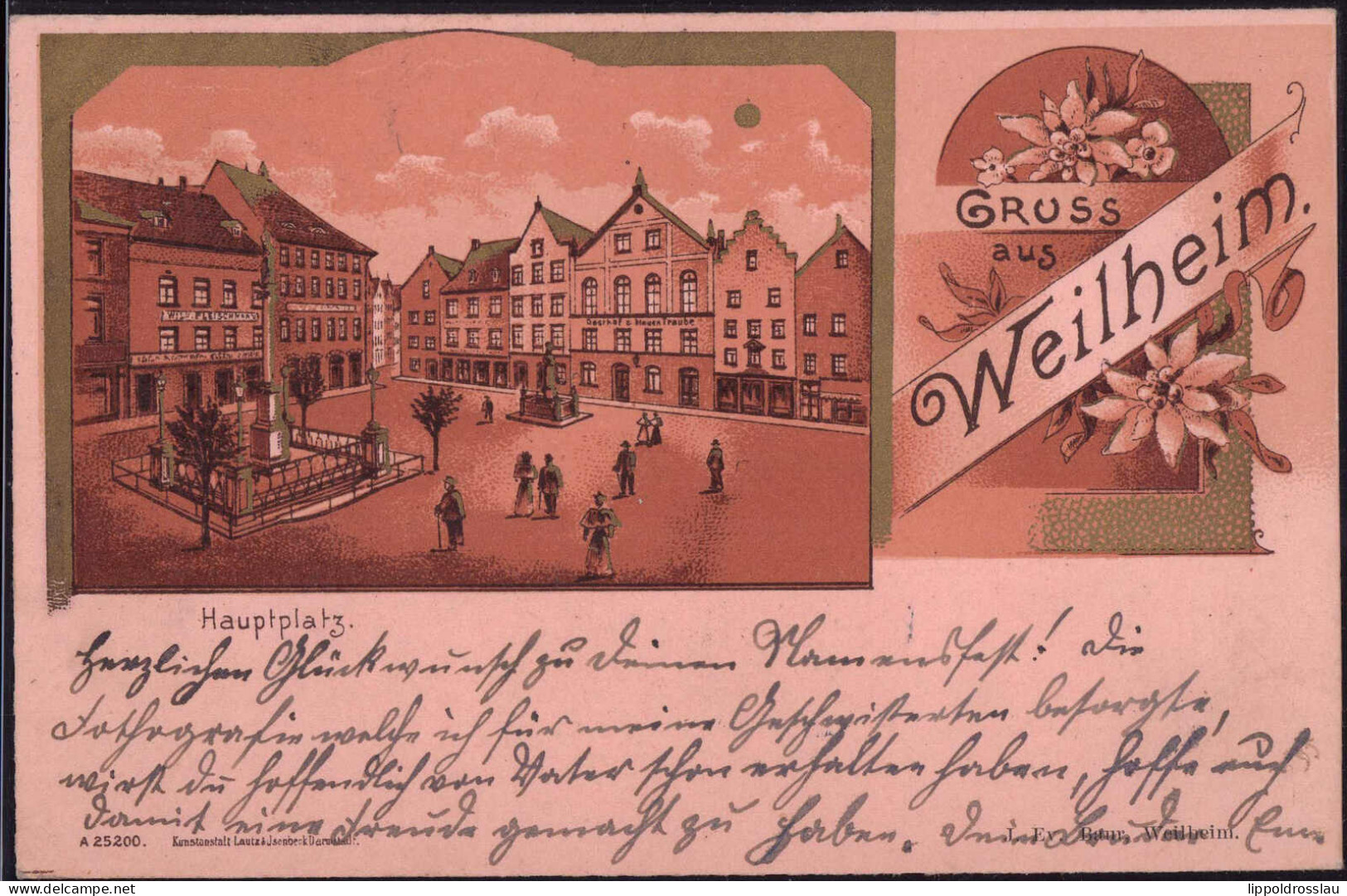 Gest. W-8120 Weilheim Hauptplatz 1901 - Weilheim