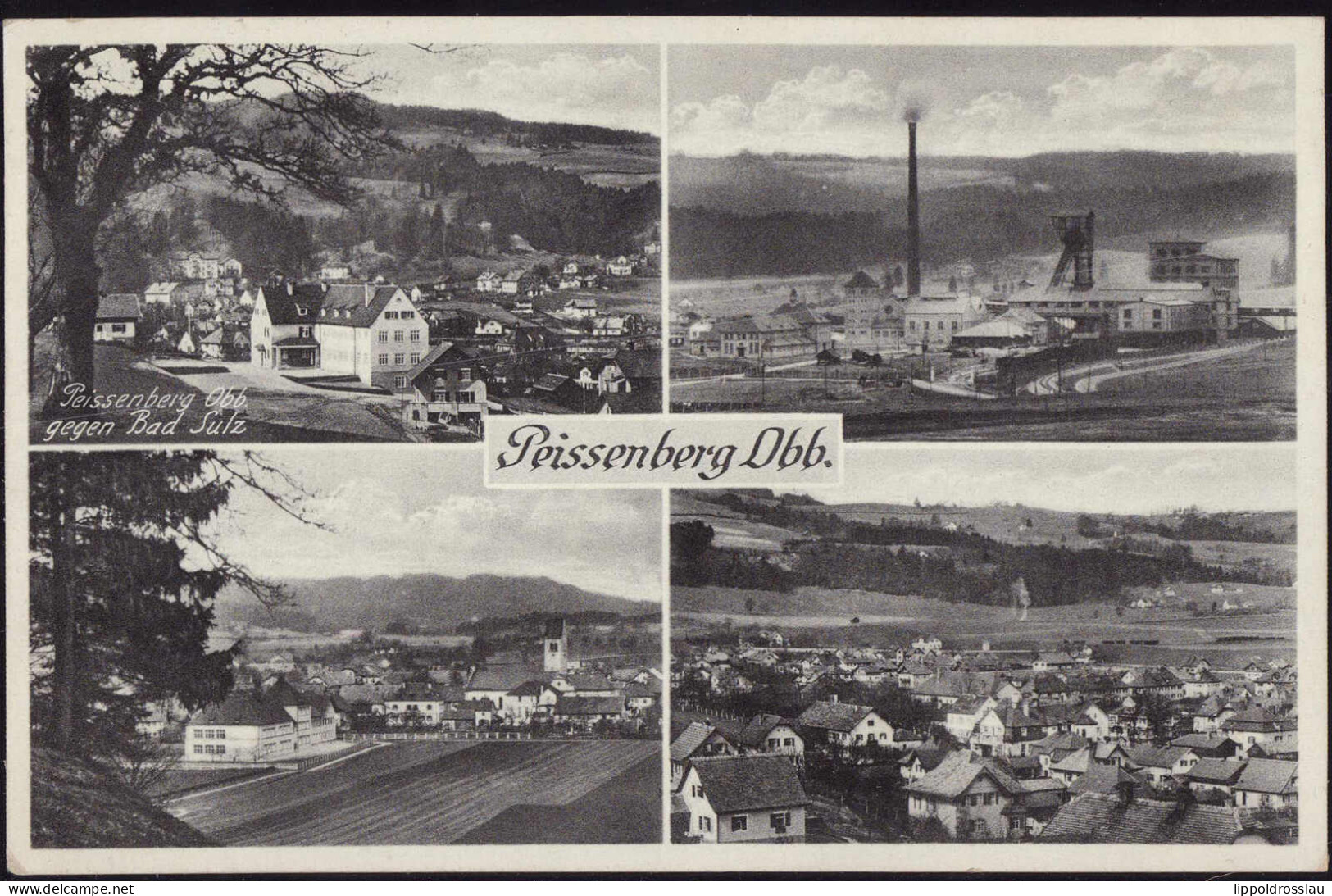 Gest. W-8123 Peißenberg 4-Bildkarte 1935 - Weilheim