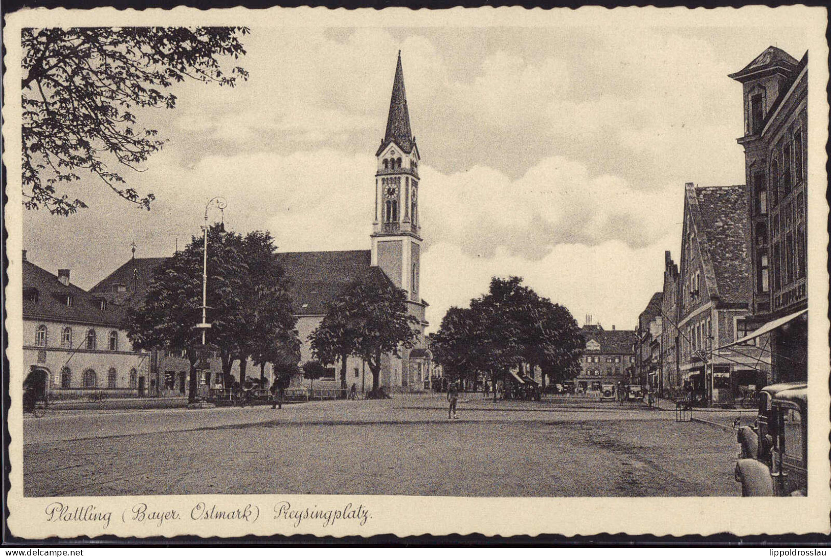 Gest. W-8350 Plattling Preysingplatz 1940 - Plattling