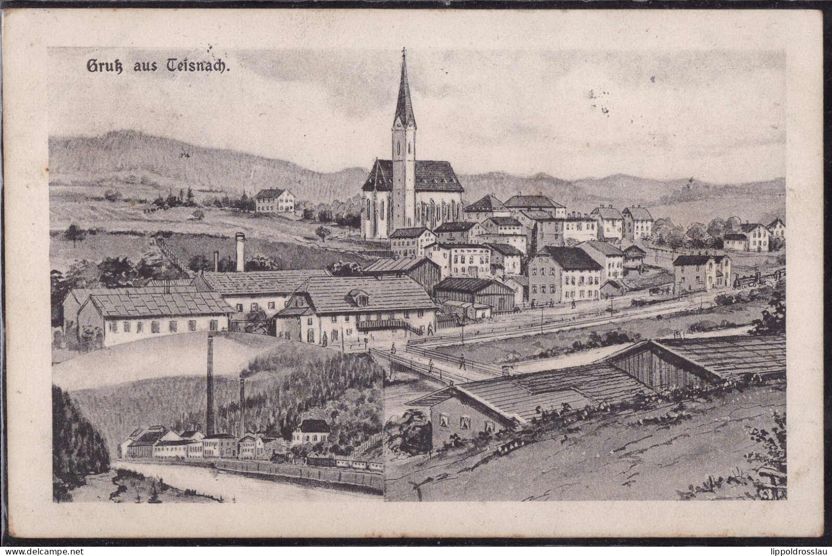 Gest. W-8376 Teisnach Blick Zum Ort 1910, Pernat-AK - Regen