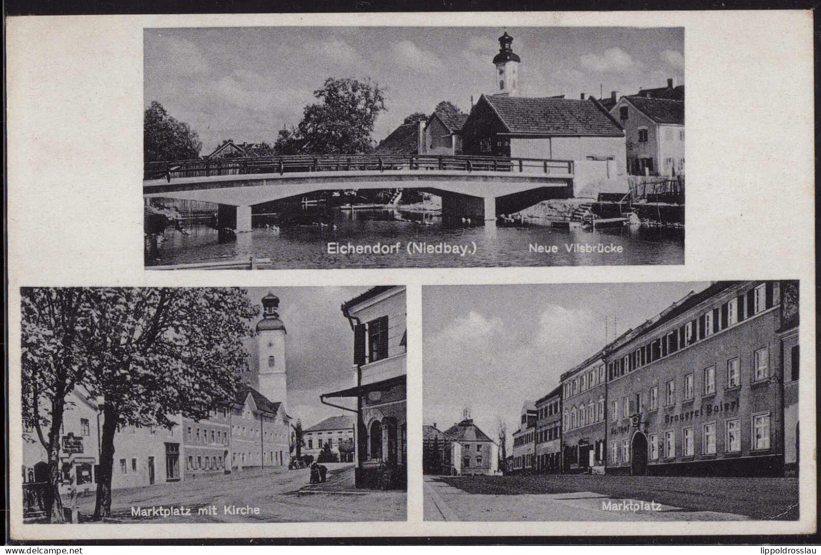 Gest. W-8383 Eichendorf Markt Neue Vilsbrücke 1942 - Landau