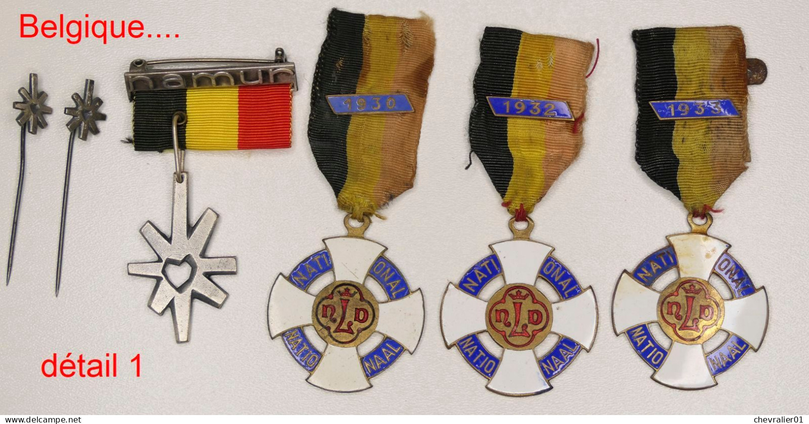 Militaria-insigne_Pélérinage_BE_FR_NL_CH_lot De 9 Médailles De Pélérinage Militaire_lot 01 - Bélgica