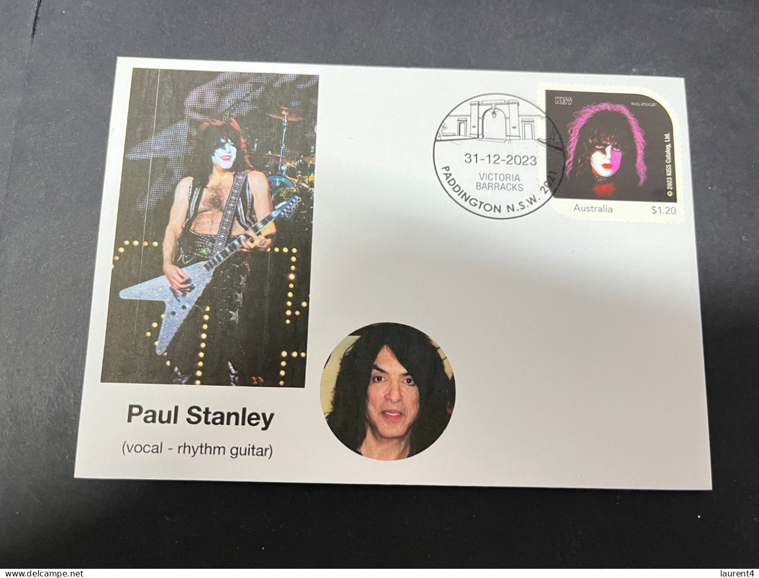 26-3-20234 (4 Y 8) Kiss (music Band) With KISS OZ Stamp (Paul Stanley) - Music