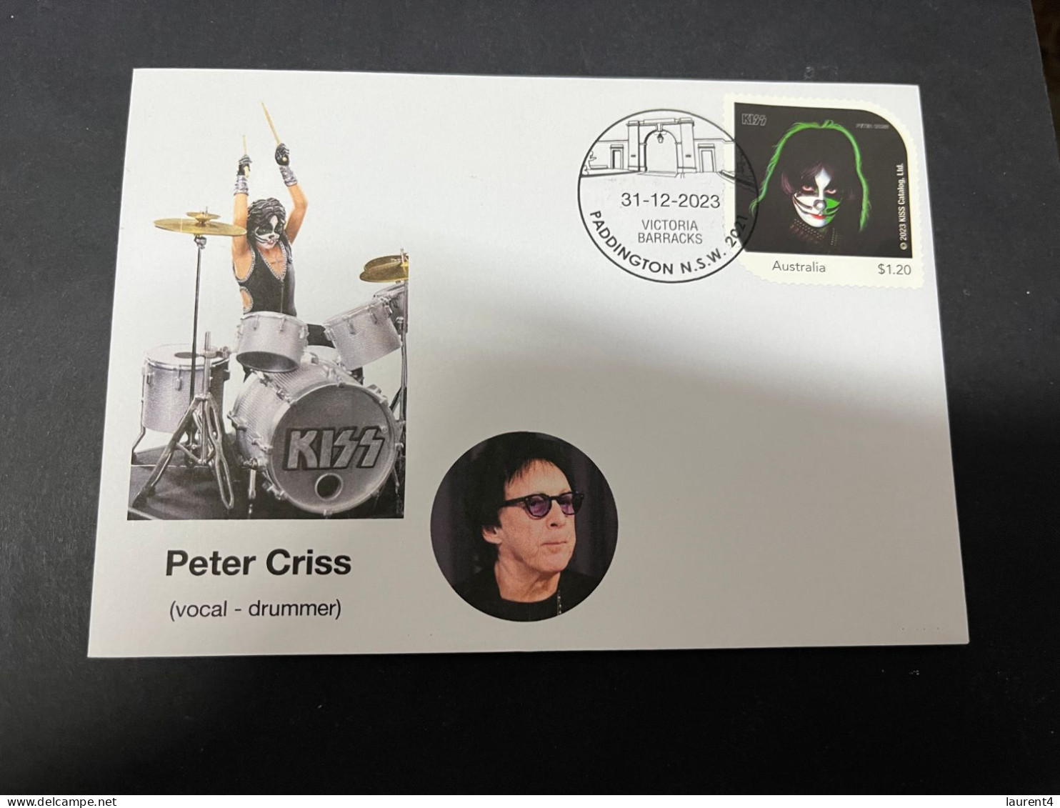 26-3-20234 (4 Y 8) Kiss (music Band) With KISS OZ Stamp (Peter Criss) - Música