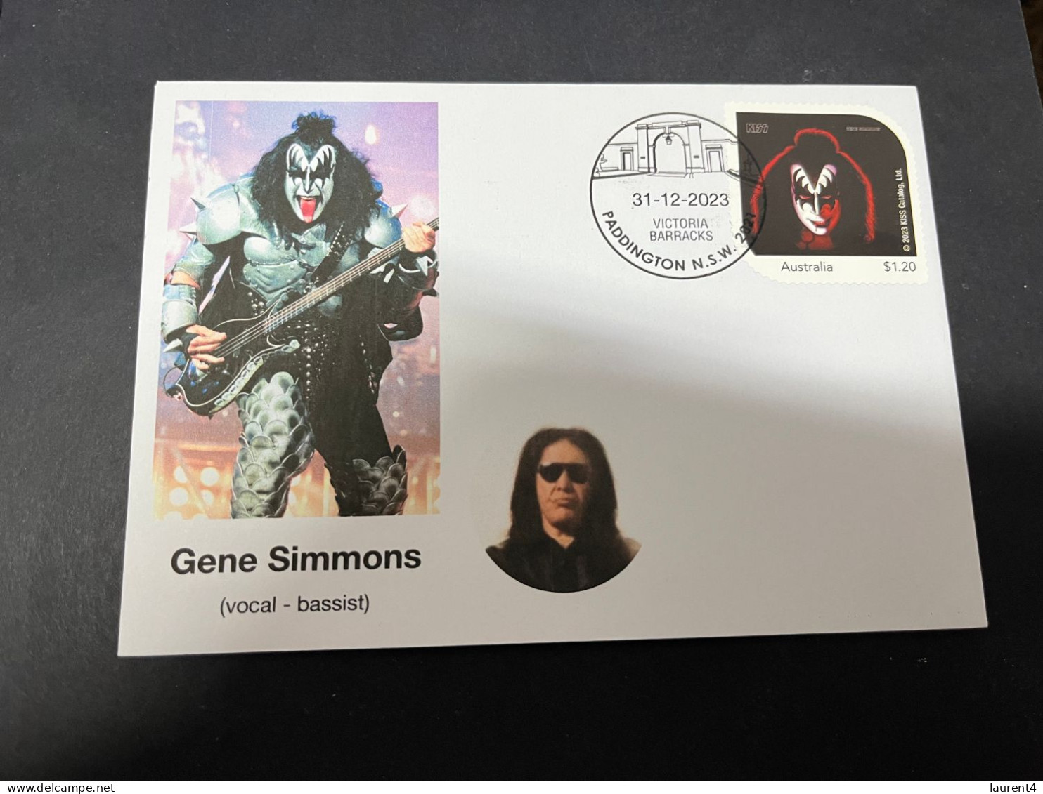 26-3-20234 (4 Y 8) Kiss (music Band) With KISS OZ Stamp (Gene Simmons) - Musique