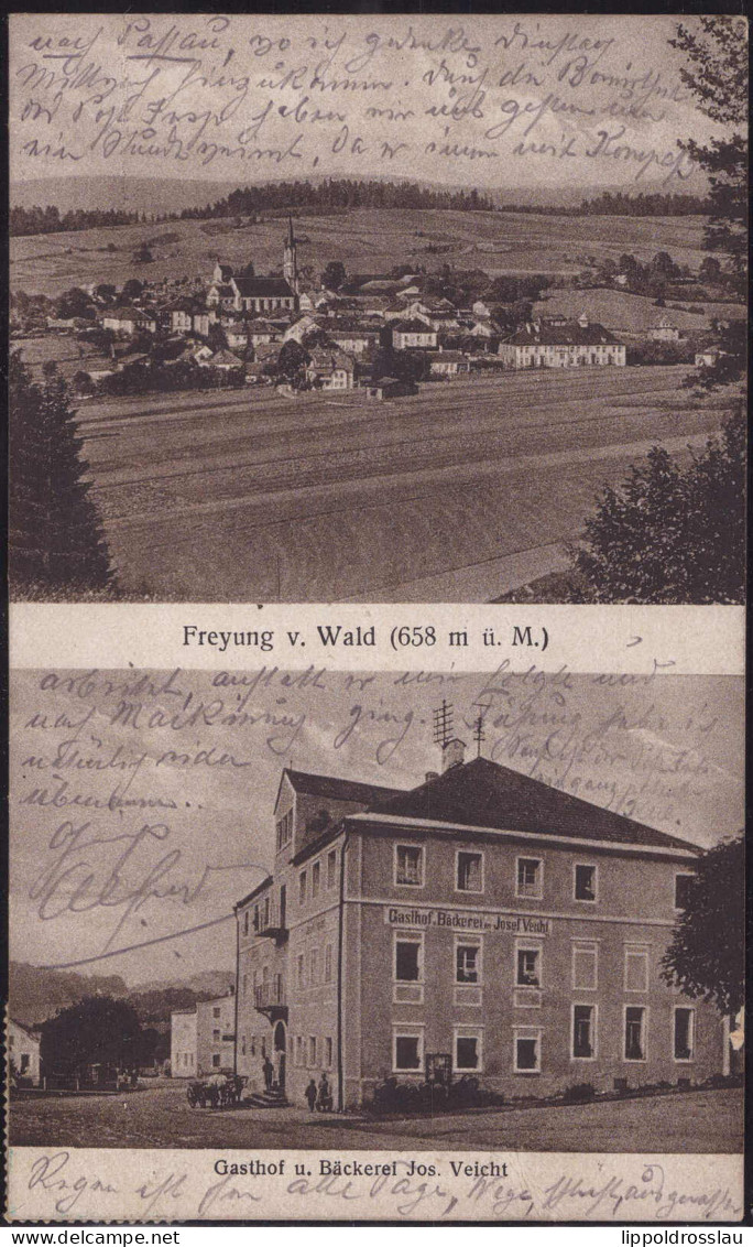 Gest. W-8393 Freyung Gasthaus Bäckerei Veicht 1925 - Passau