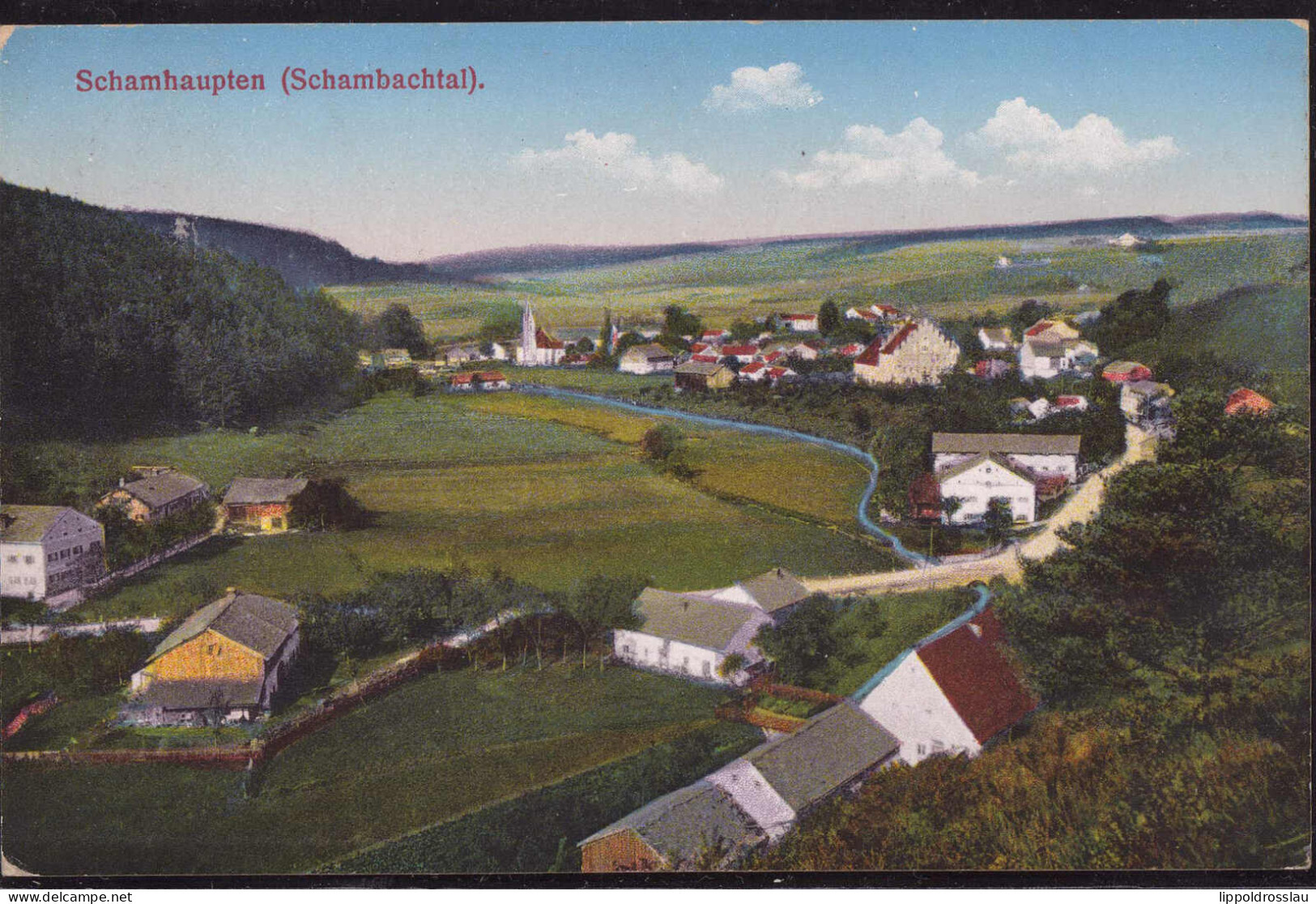 Gest. W-8426 Schamhaupten Blick Zum Ort 1916 - Kelheim