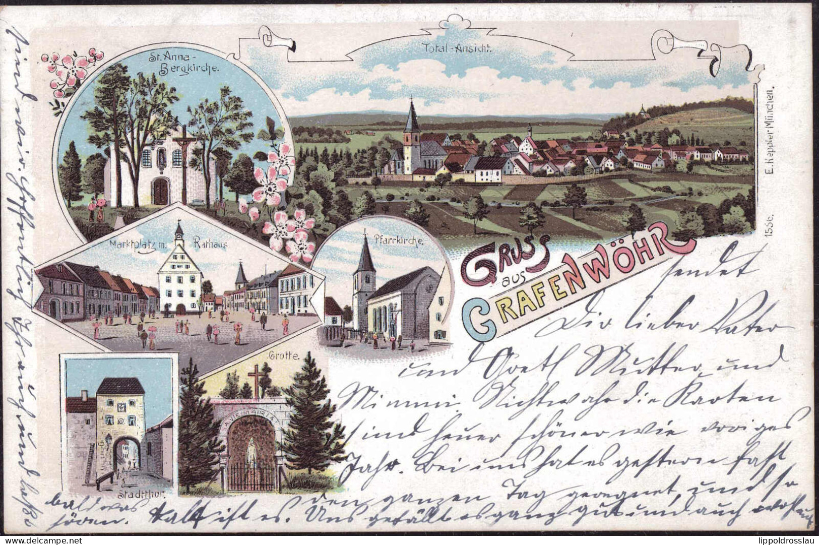 Gest. W-8484 Grafenwöhr Blick Zum Ort Kirche 1899 - Amberg