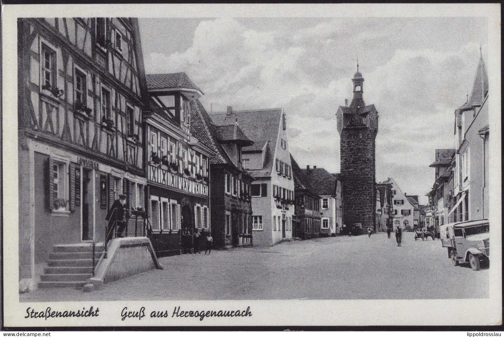 Gest. W-8522 Herzogenaurach Straßenpartie 1937 - Erlangen