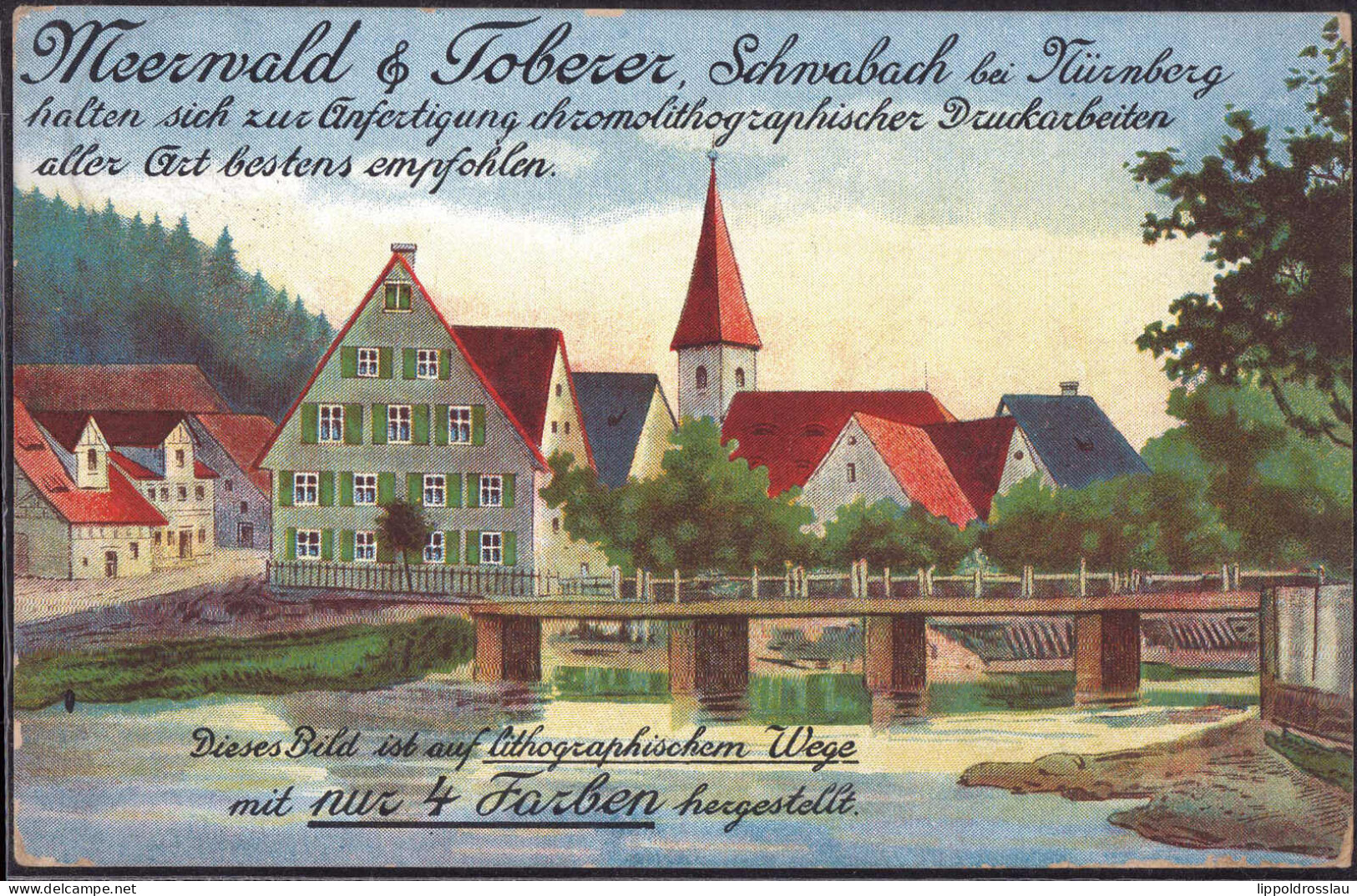 Gest. W-8540 Schwabach Firma Meerwald & Toberer 1912 - Schwabach