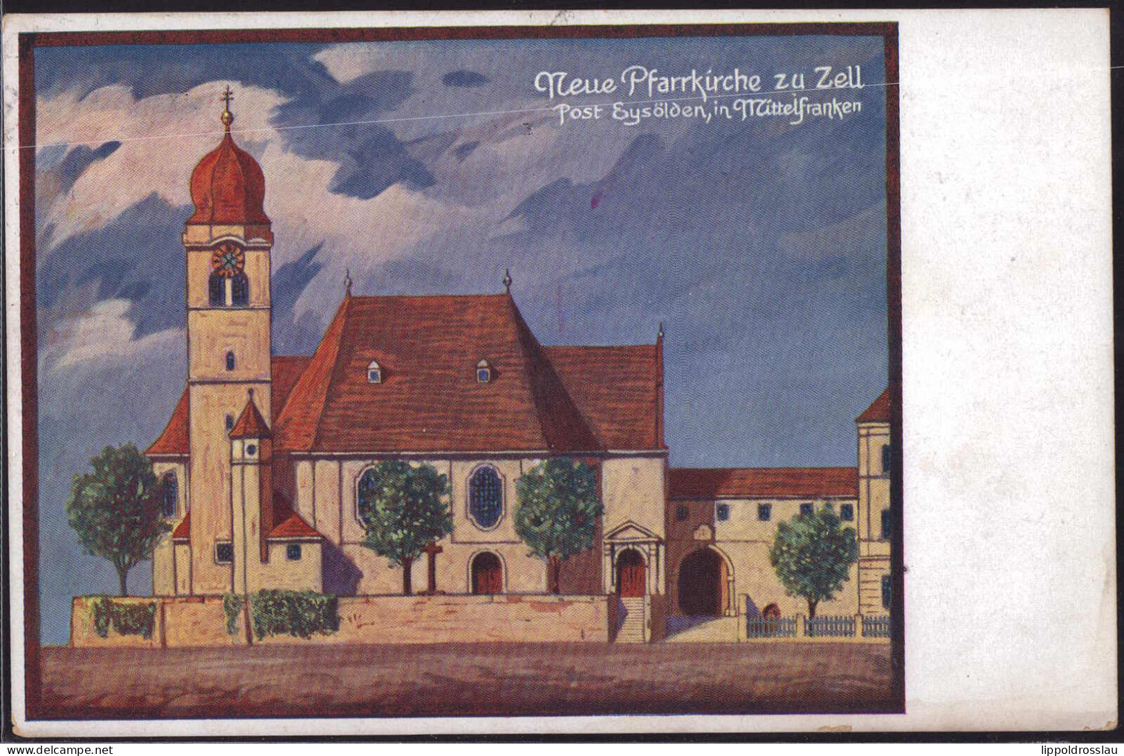 Gest. W-8541 Zell Neue Pfarrkirche 1913 - Schwabach