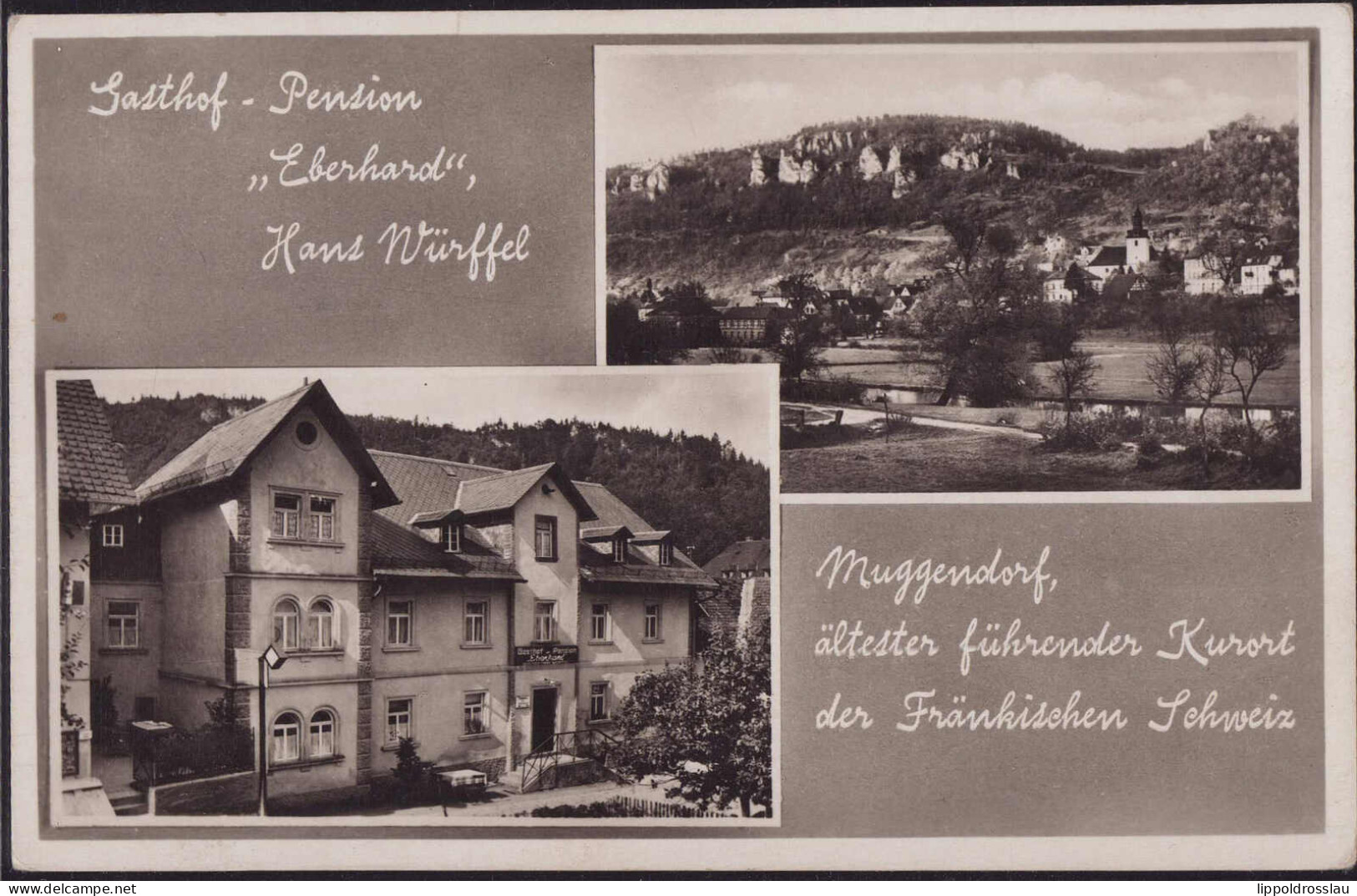 Gest. W-8551 Muggendorf Gasthaus Pension Hans Würffel 1937 - Forchheim