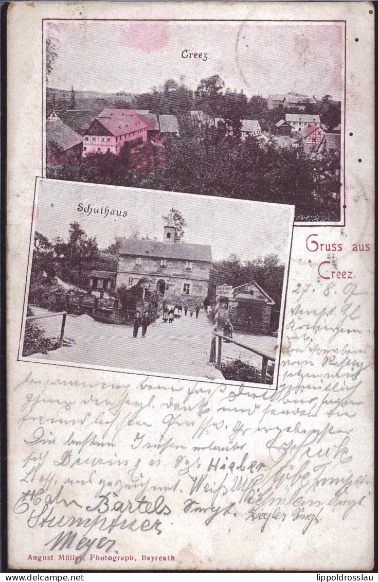 Gest. W-8581 Creez Schule Blick Zum Ort 1907, Etwas Best. - Bayreuth