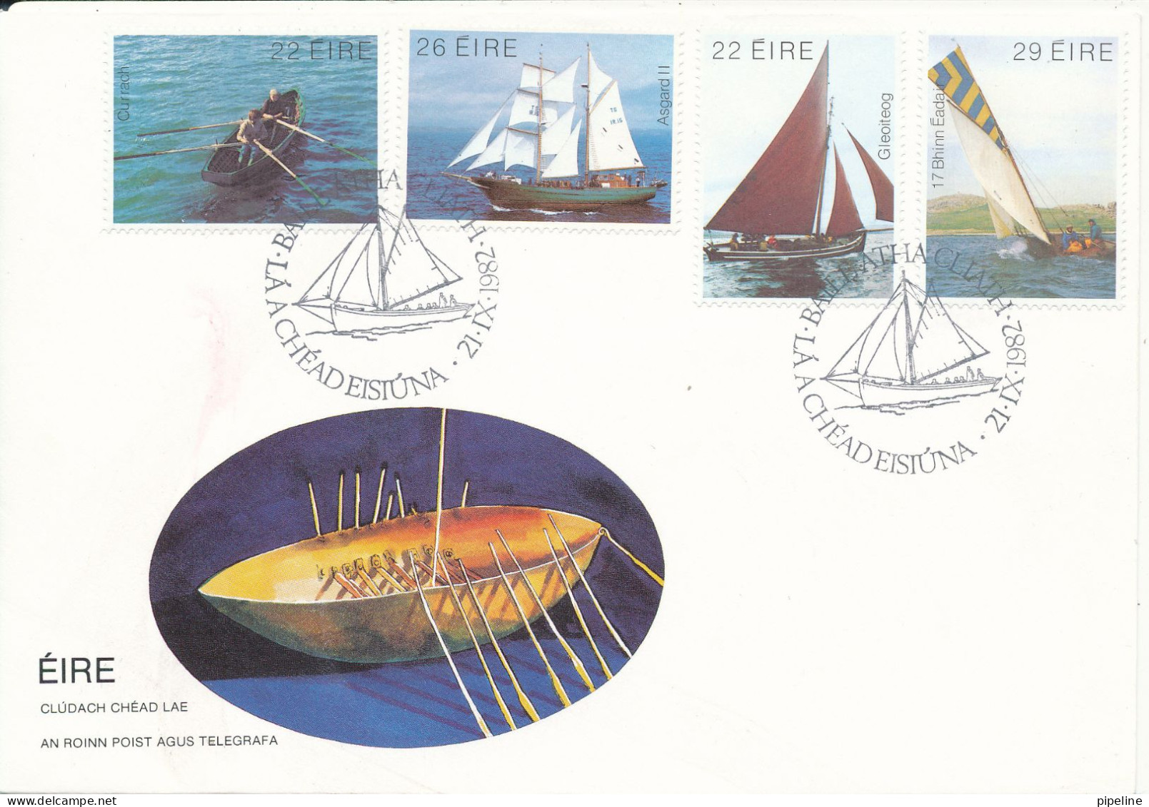 Ireland FDC 21-9-1982 Sailing Boats Complete Set Of 4 With Cachet - FDC