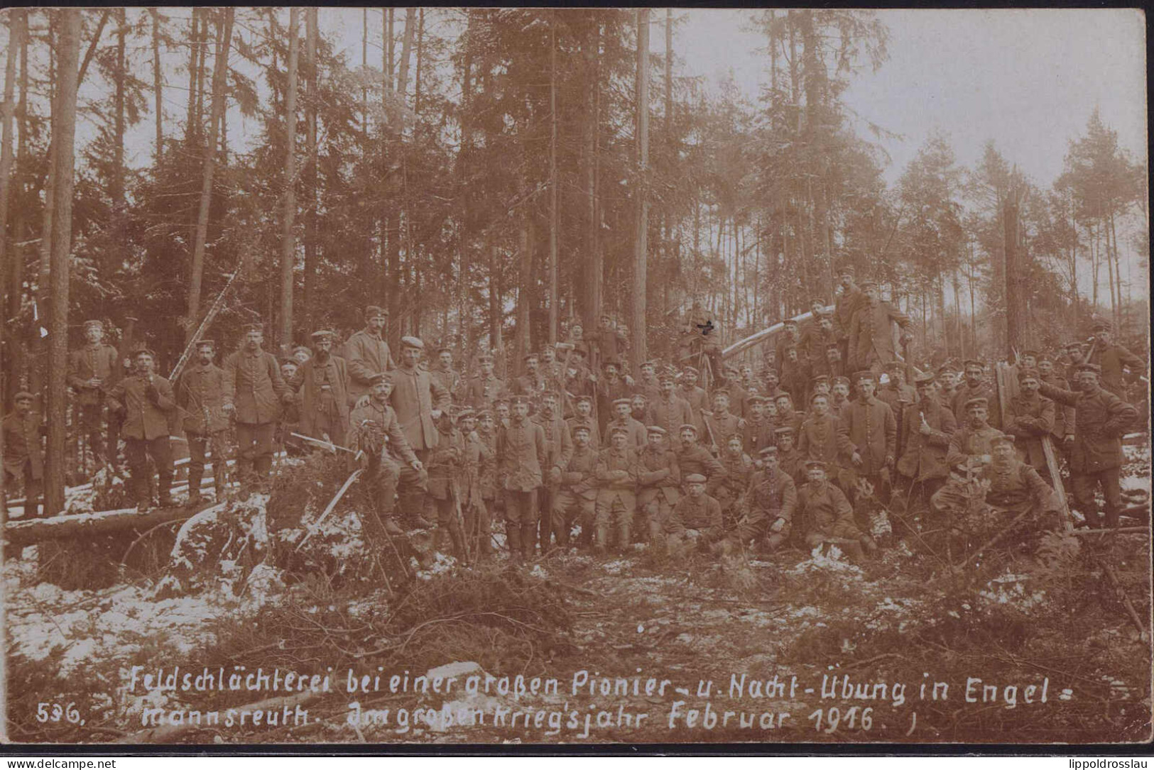 Gest. W-8587 Engelmannsreuth Feldschlächterei Bei Einer Pionier-und Nachtübung 1916, Feldpost - Bayreuth