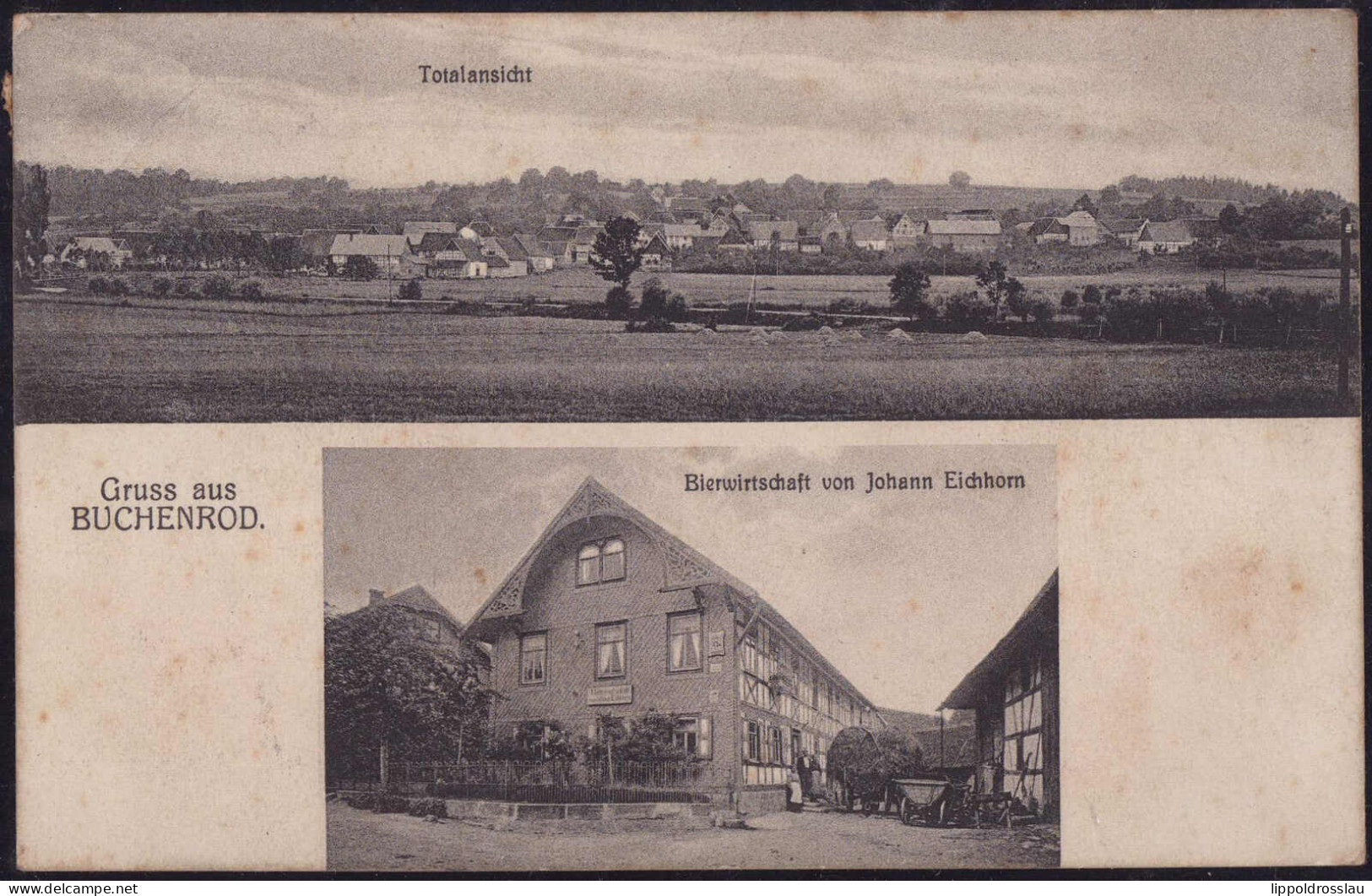 Gest. W-8621 Buchenrod Bierwirtschaft Eichhorn 1921, Briefmarke Beschädigt - Lichtenfels