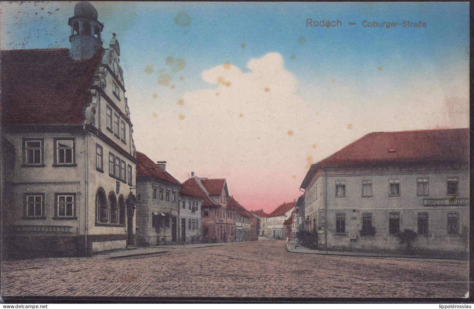 Gest. W-8634 Rodach Coburger Straße 1914, Etwas Fleckig - Coburg