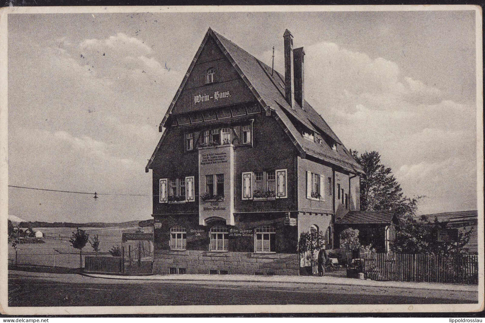 Gest. W-8675 Bad Steben Weinhaus Böhm-Volkmar 1938 - Hof