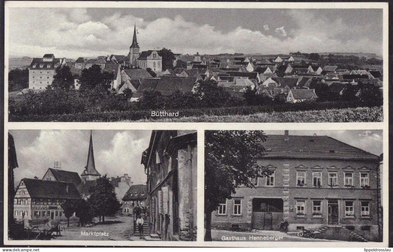 Gest. W-8701 Bütthard Gasthaus Henneberger 1938 - Wuerzburg