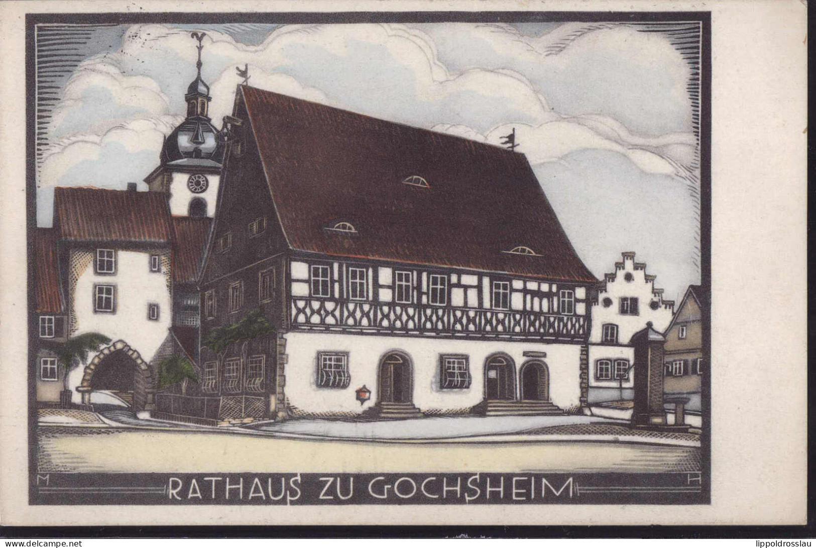 Gest. W-8726 Gochsheim Rathaus 1938 - Schweinfurt