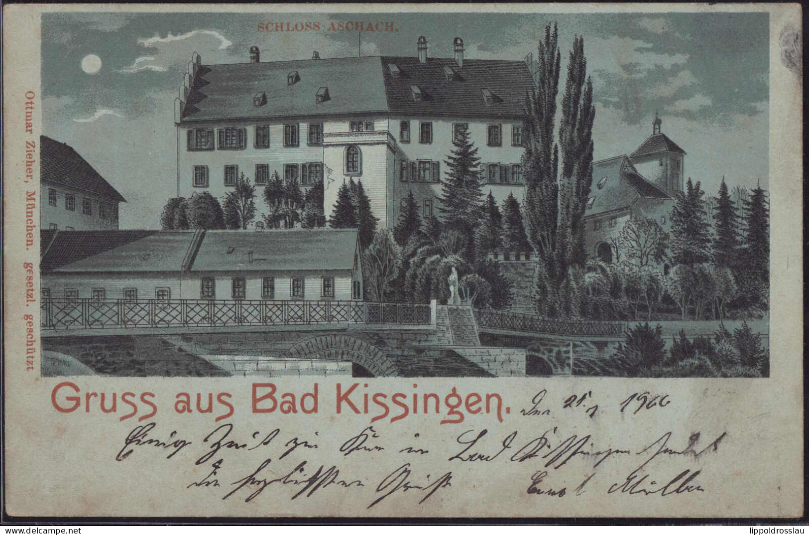 Gest. W-8730 Bad Kissingen Schloß Aschach 1900 - Bad Kissingen